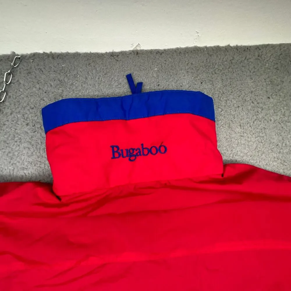 Vintage Columbia Bugaboo Jacket Mens Large Blue Red Black Hooded Nylon Shell